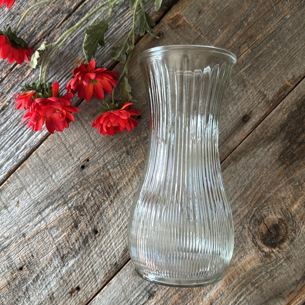 Vintage HOOSIER Clear Glass Vase 10" Tall
